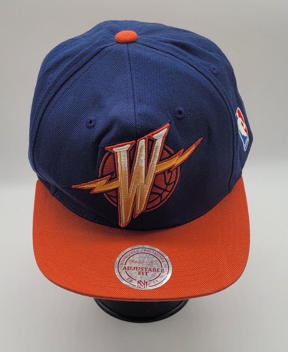 Golden State Warriors Hat Cap Snap Back Navy Orange NBA Mens Basketball M & Ness